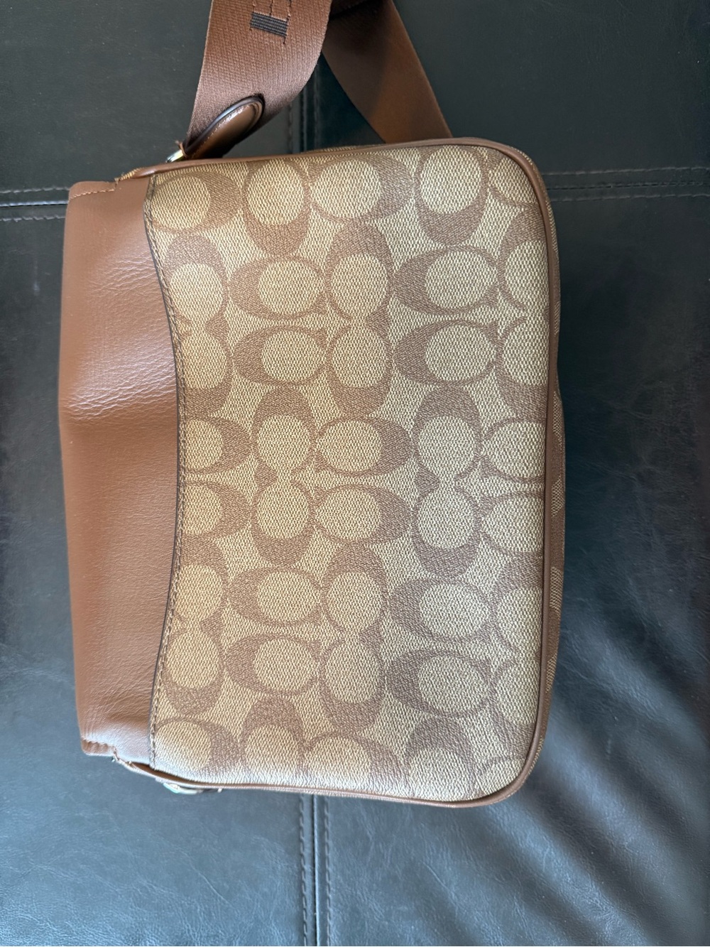 Coach Brown Signature and Leather Crossbody Bag - Picture 3 of 7